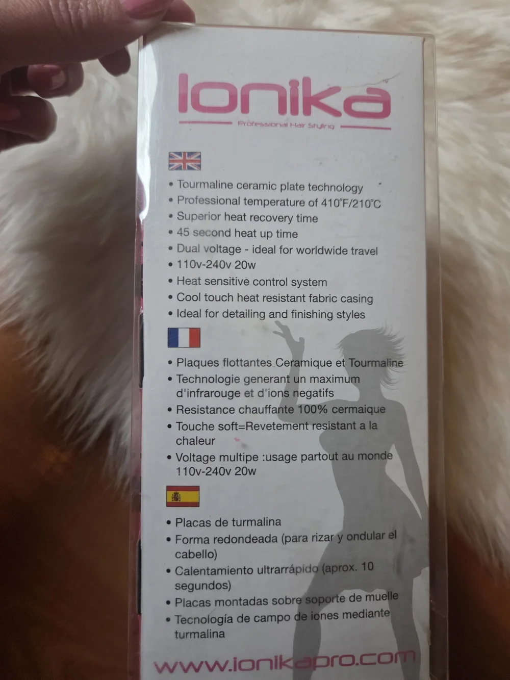 New Ionika Hot Pink Mini Travel Hair Straightener Butterfly